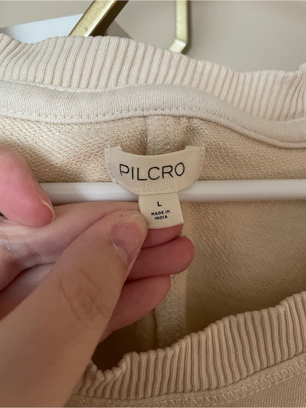 Pilcro Cream Short Sleeve Sweatshirt Top - Picture 2 of 4